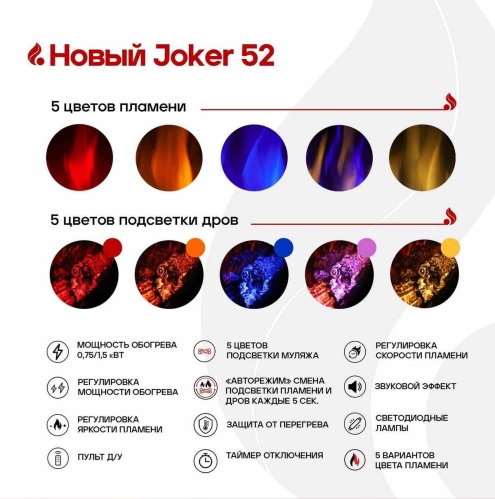 Линейный электрокамин Real Flame Joker 52 в Грозном