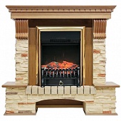 Каминокомплект Royal Flame Pierre Luxe сланец (дуб)+Fobos FX Brass